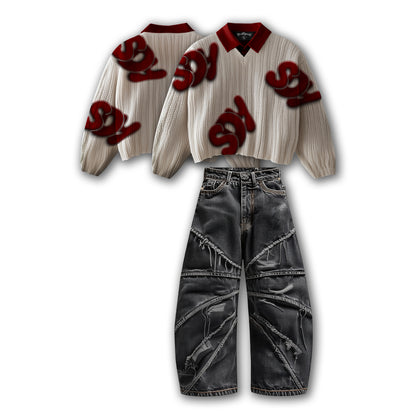 Custom Knitted Sweater Set